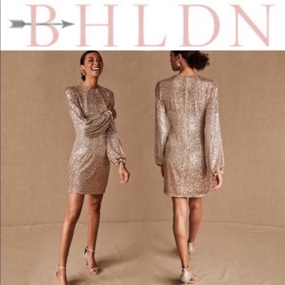 BHLDN Dresses & Skirts - NWT BHLDN Carys Dress -Goldie Mini Sequin Dress size 16